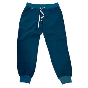 Figs Regular Waisted Zamora Jogger Scrub Pants Womens Small Caribbean Blue